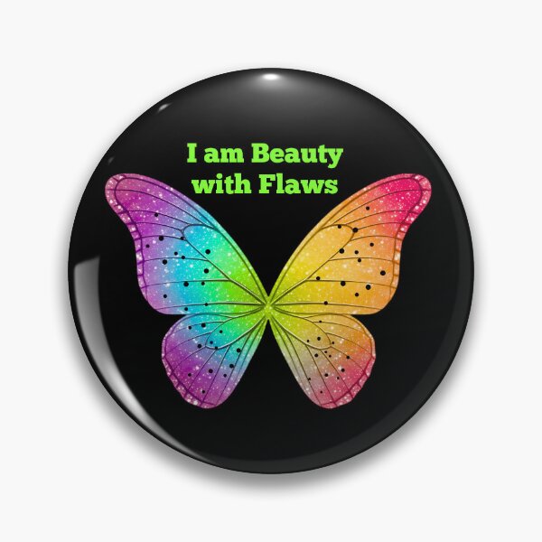 Item preview, I Am Beauty with Flaws – Colorful Butterfly Self Love Art designed and sold by BinbriArts .