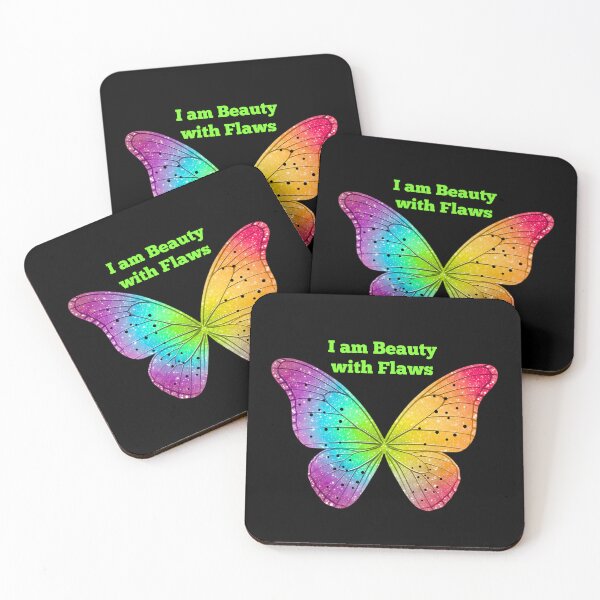 Item preview, I Am Beauty with Flaws – Colorful Butterfly Self Love Art designed and sold by BinbriArts .