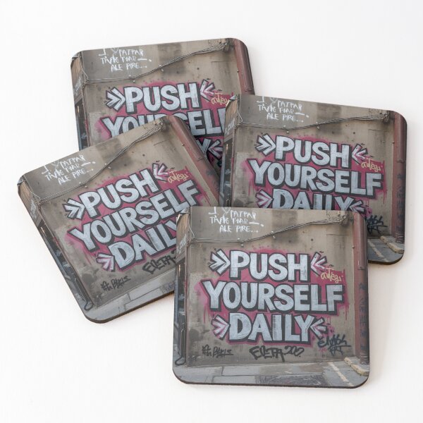 Item preview, Push Yourself Daily – Gym Motivation Fitness Quote T-Shirt designed and sold by rsuniquestyle.