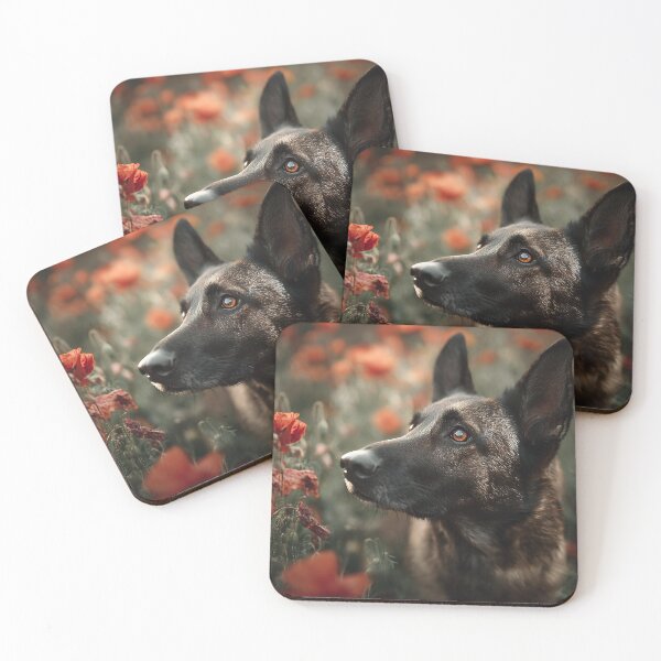 Item preview, Dogs Standing Watch in Poppies designed and sold by Skyframe Aviation.