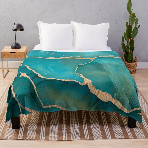 Item preview, Turquoise Gold Marbled Luxury designed and sold by artsandsoul.
