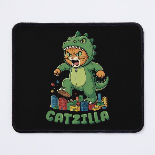 Item preview, Catzilla Giant Orange Cat in Dinosaur Suit Destroying Toy Brick City designed and sold by Ebrandts Design.
