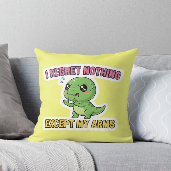 Item preview, Funny Kawaii T Rex Dinosaur Meme I Regret Nothing Except My Arms Illustration designed and sold by bvdesignart.