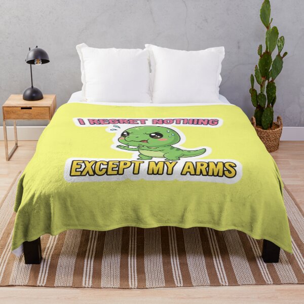 Item preview, Funny Kawaii T Rex Dinosaur Meme I Regret Nothing Except My Arms Illustration designed and sold by bvdesignart.