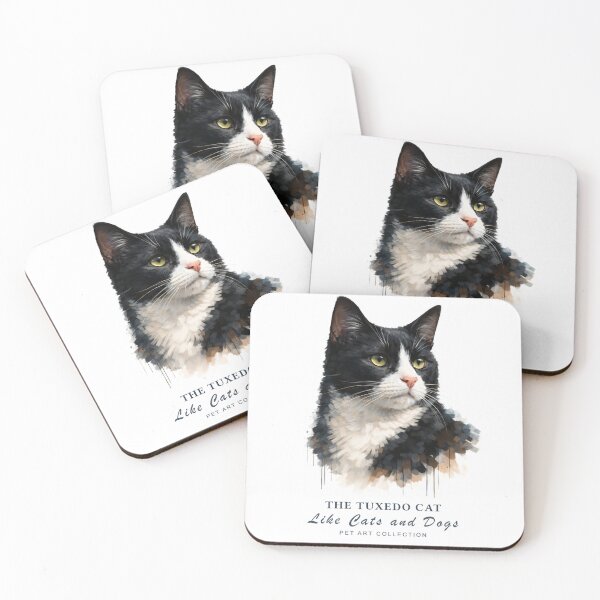 Item preview, Dapper Tuxedo Cat Watercolor Art | Like Cats and Dogs Collection designed and sold by Like-Cats-Dogs.