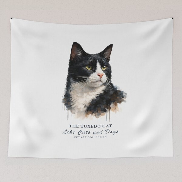 Item preview, Dapper Tuxedo Cat Watercolor Art | Like Cats and Dogs Collection designed and sold by Like-Cats-Dogs.