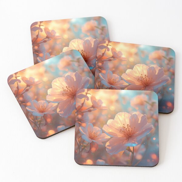 Item preview, Sun-Drenched Ethereal Blossoms - Golden Hour Floral Art designed and sold by Flow19.