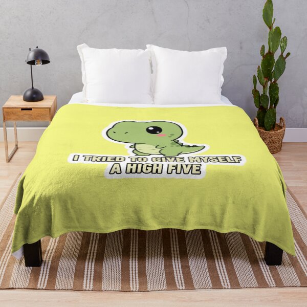 Item preview, Funny Kawaii T Rex Dinosaur Pun I Tried To Give Myself A High Five Adorable Chibi Dino Sticker designed and sold by bvdesignart.