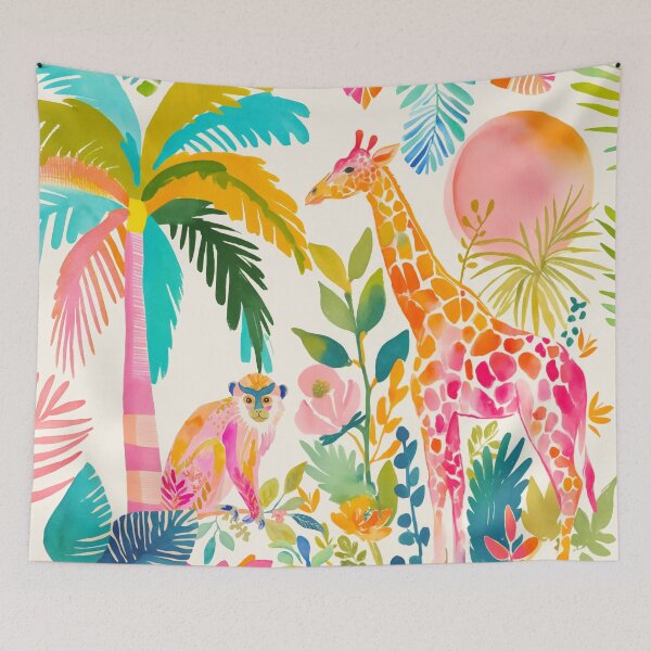 Item preview, Whimsical Giraffe And Monkey Jungle Friends designed and sold by artsandsoul.