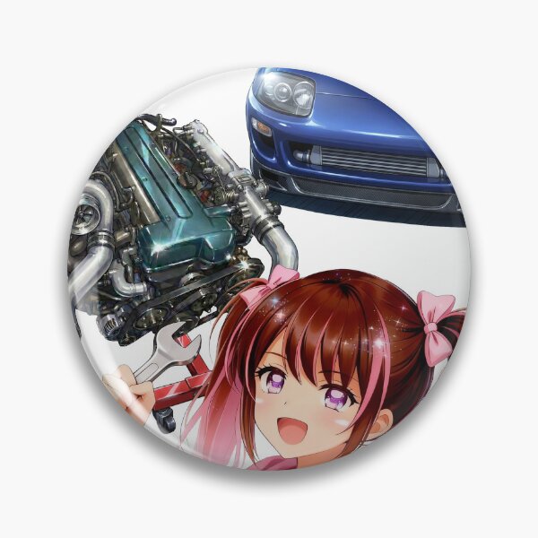 Item preview, JZA80 Supra 2JZ Single Turbo & Anime Mechanic Girl "PINK-chan" designed and sold by AKIHABARAMOTORS.
