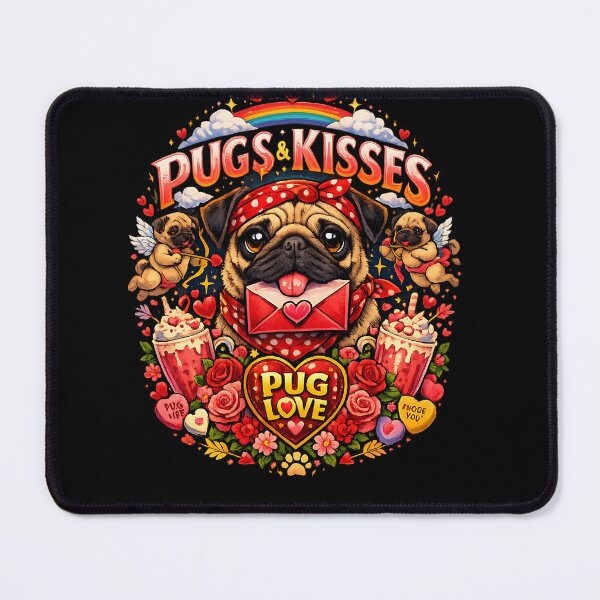 Item preview, Pugs And Kisses Valentine Cupid Dog Love designed and sold by CoolCrazyQuirky.
