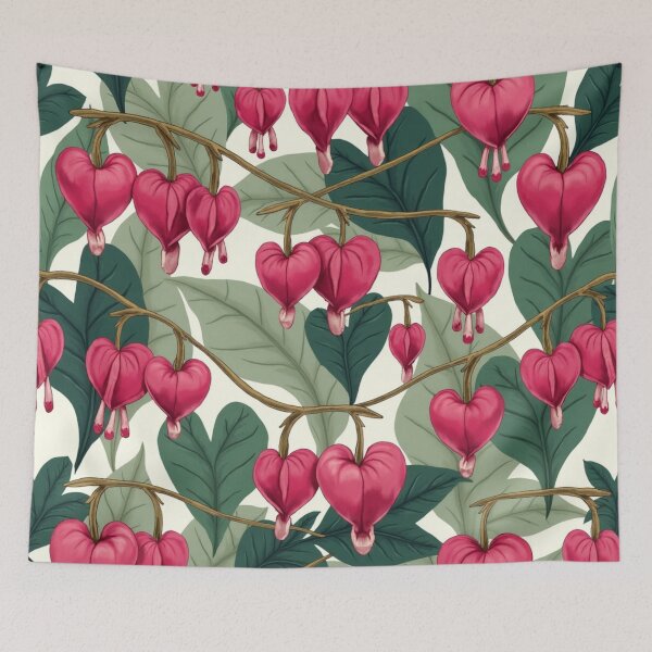 Item preview, Blushing Heart Vine – Romantic Botanical Pattern designed and sold by Dream Bloom Gallery.