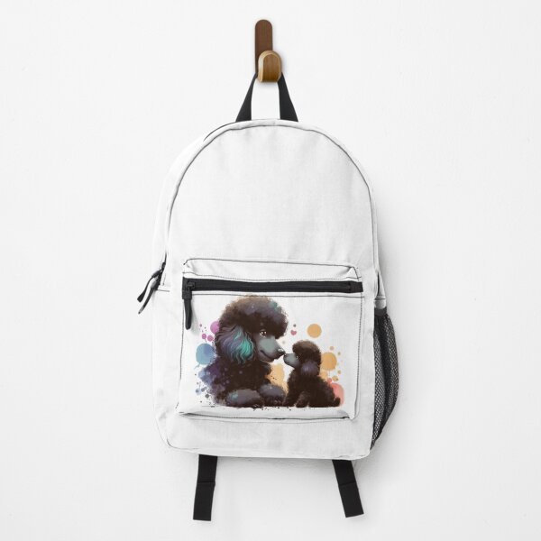 Item preview, Cute Watercolor Black Poodle Mom and Puppy Art designed and sold by BigBlueArt.