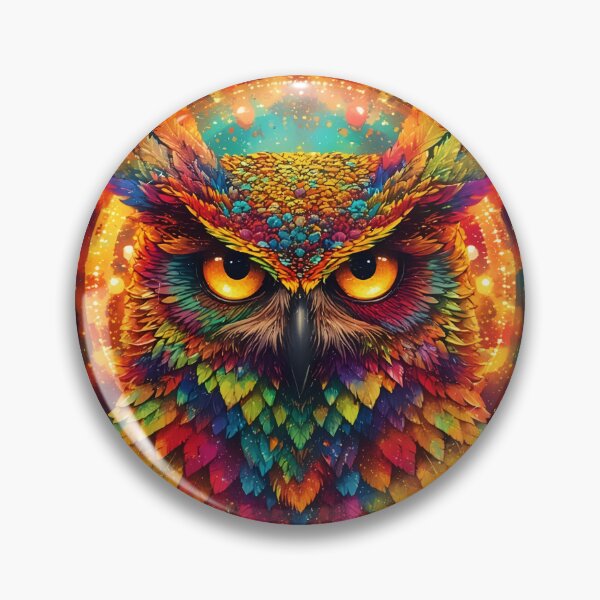 Item preview, Golden Halo Owl – Psychedelic Spectrum  designed and sold by Neer arts.