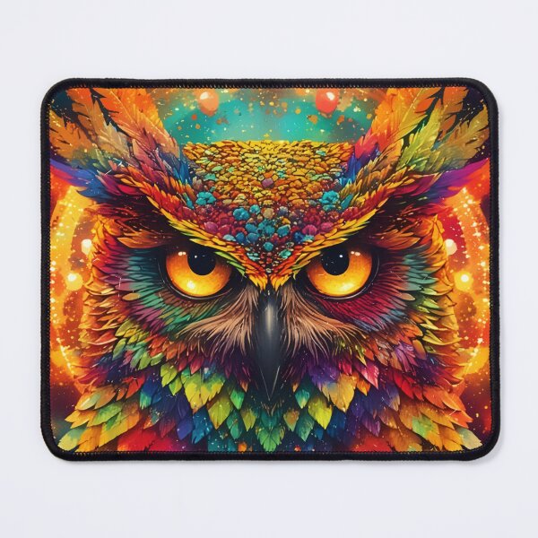 Item preview, Golden Halo Owl – Psychedelic Spectrum designed and sold by Neer arts.