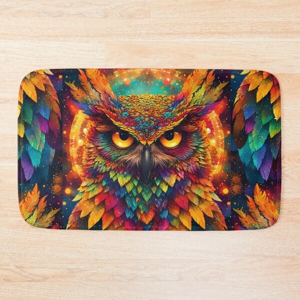 Item preview, Golden Halo Owl – Psychedelic Spectrum  designed and sold by Neer arts.