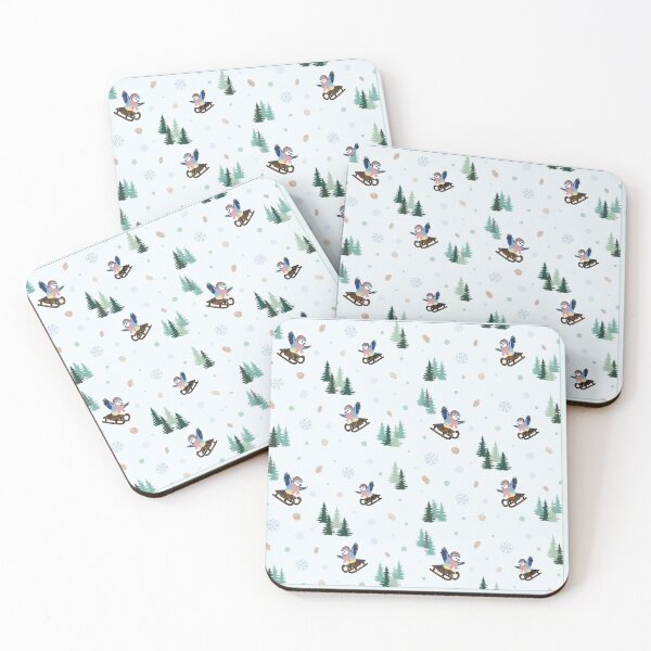 Item preview, Birds on sleds with fir trees and pine cones designed and sold by Federfaser.