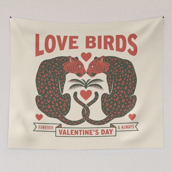 Item preview, Love Birds Vintage Spotted Leopard Romance designed and sold by zzz888.