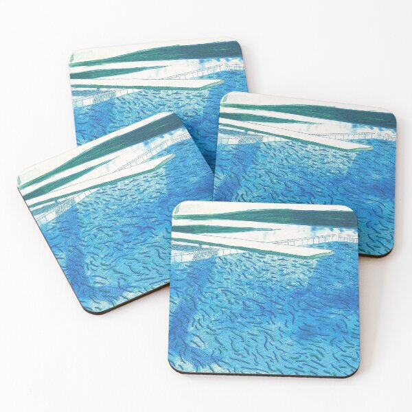 Item preview, Lithograph Of Water Made Of Thick And Thin Lines, A Green Wash, A Light Blue Wash, And A Dark Blue Wash (2) By David Hockney designed and sold by Tommypaitersy.