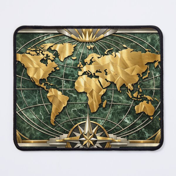 Item preview, Art Deco World Map designed and sold by Ailaethia.
