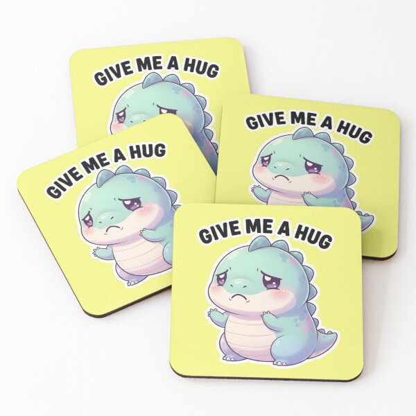Item preview, Cute Sad Baby Dinosaur Kawaii Dino Needing a Hug Sweet Animal Illustration for Kids and Adults designed and sold by bvdesignart.