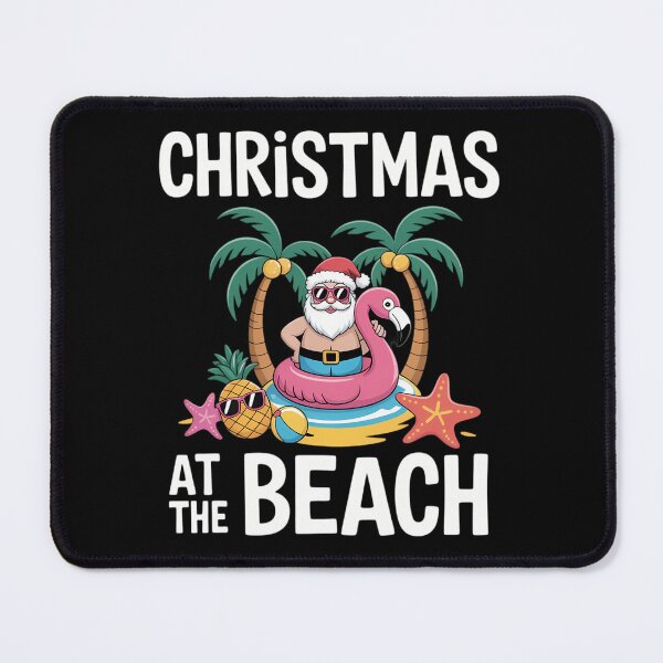 Item preview, Palm Tree Santa Surfing Summer Christmas At The Beach designed and sold by comptorasunfia.