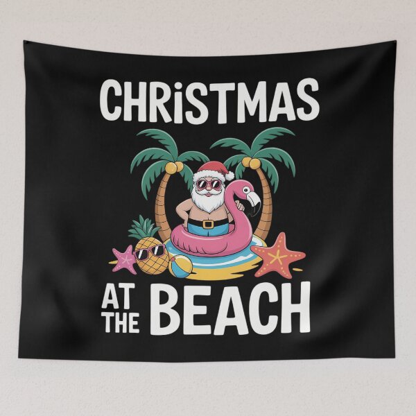 Item preview, Palm Tree Santa Surfing Summer Christmas At The Beach designed and sold by comptorasunfia.