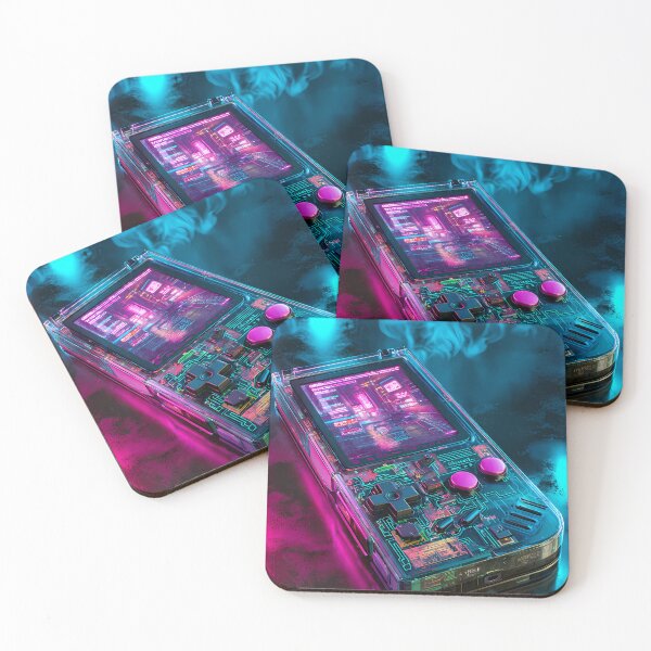 Item preview, Cyberpunk Retro Handheld Console – Neon Vaporwave Gaming Art designed and sold by etuvibes.
