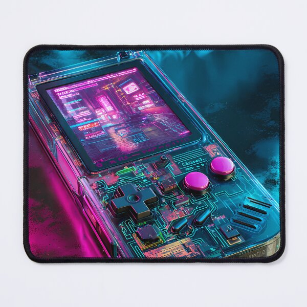 Item preview, Cyberpunk Retro Handheld Console – Neon Vaporwave Gaming Art designed and sold by etuvibes.