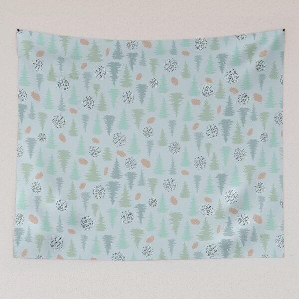 Item preview, Winter forest with pine cones and snowflakes designed and sold by Federfaser.