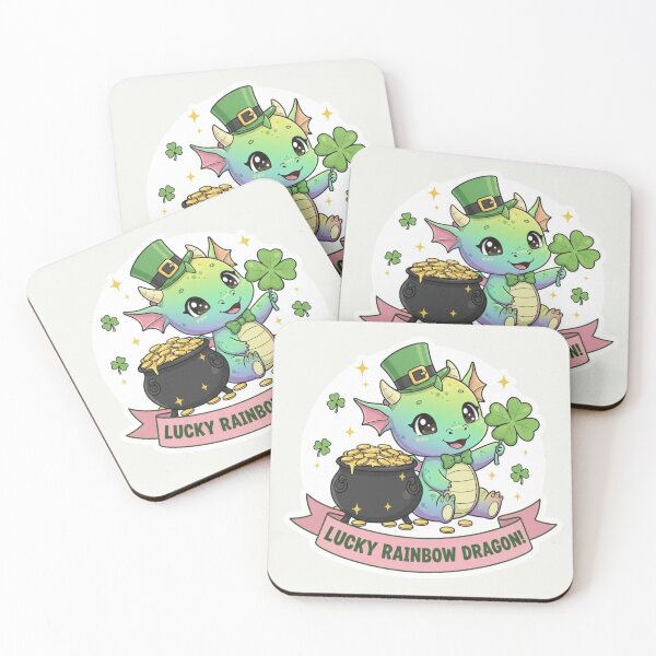 Item preview, Adorable Kawaii St. Patrick's Day - Lucky Dragon, Panda & Cats designed and sold by arup7980.