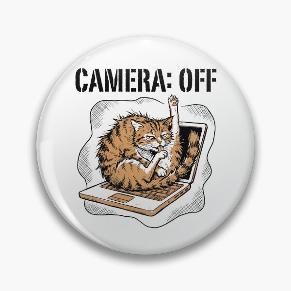 Item preview, Camera Off Funny Remote Work Office Meme Cat designed and sold by Fenay Designs.