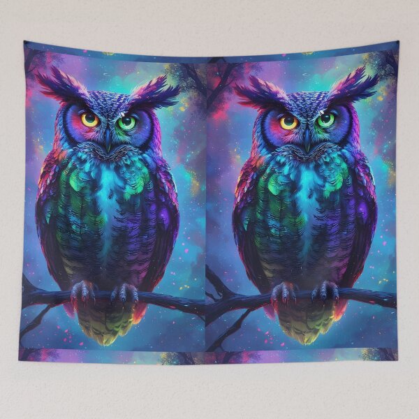 Item preview, Aurora Owl – Luminous Forest Guardian Art designed and sold by Neer arts.