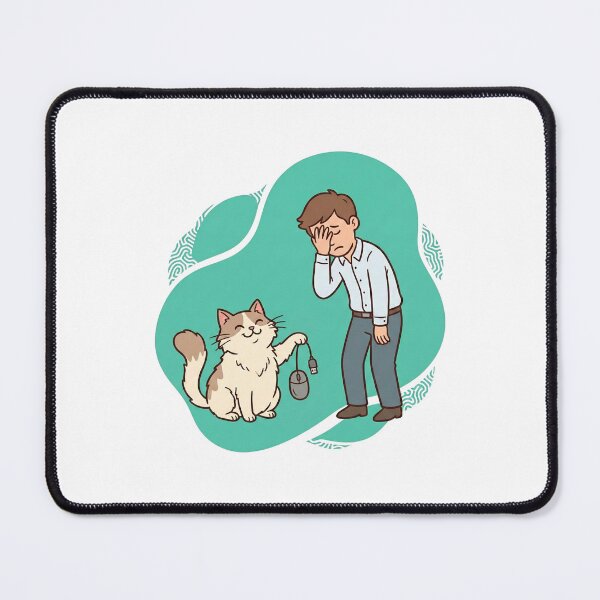 Item preview, Funny Cat Holding Computer Mouse Office Humor designed and sold by Fenay Designs.