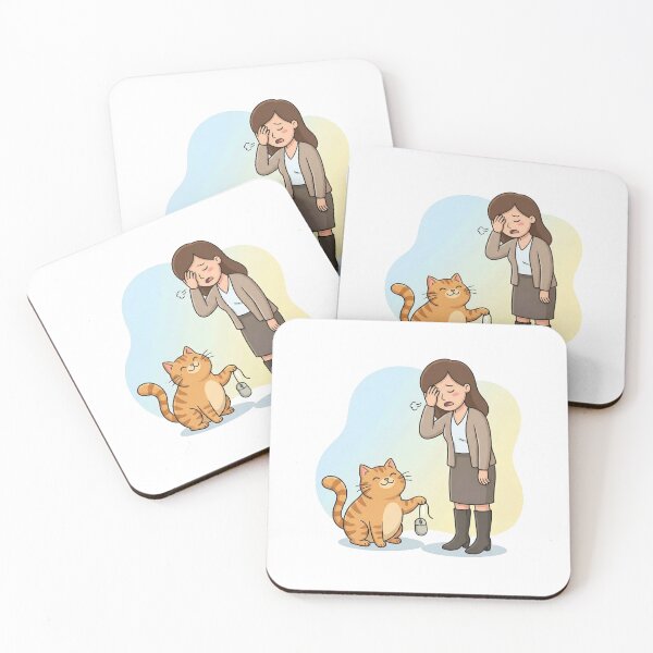 Item preview, Funny Cat Holding Computer Mouse Office Meme designed and sold by Fenay Designs.