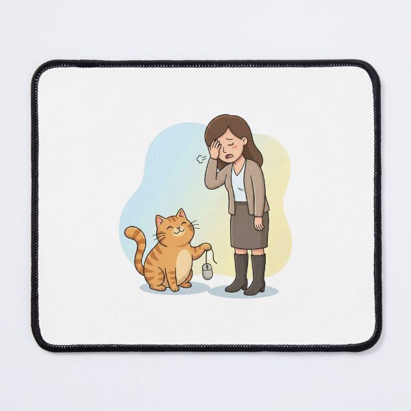 Item preview, Funny Cat Holding Computer Mouse Office Meme designed and sold by Fenay Designs.