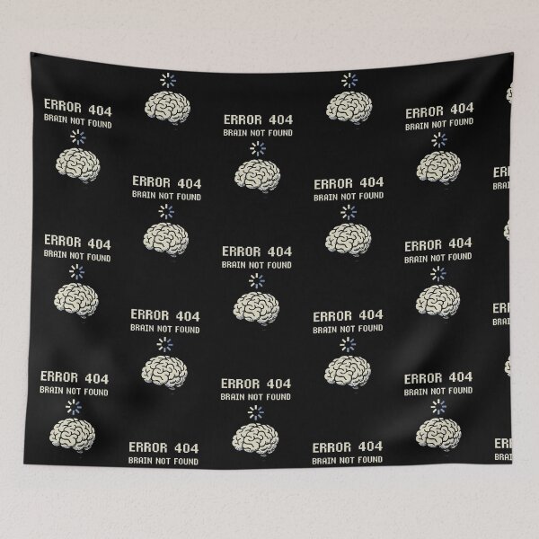 Item preview, Error 404 Brain Not Found T-Shirt – Retro Tech Meme, Programmer Humor, Nerd Gift for Coders, Funny IT Support Tee designed and sold by Youpiworld.