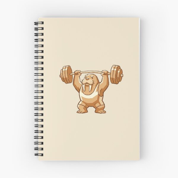 Item preview, Weightlifter Walrus Lifting Heavy Barbell, Funny Gym Animal Workout Cartoon designed and sold by Magnificent Lizard.