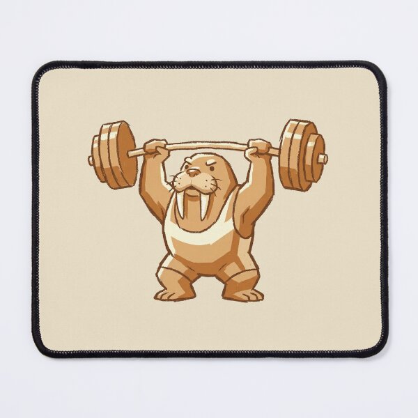 Item preview, Weightlifter Walrus Lifting Heavy Barbell, Funny Gym Animal Workout Cartoon designed and sold by Magnificent Lizard.