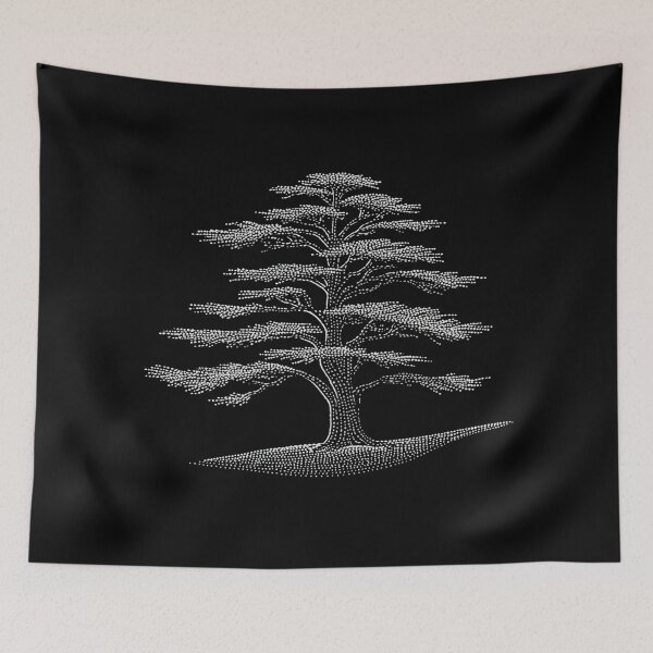 Item preview, Cedar of Lebanon Tree Silhouette Dot Art designed and sold by ConcienciaEco.