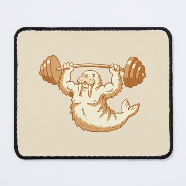 Item preview, Weightlifter Walrus Lifting Barbell, Funny Gym Animal Workout Cartoon designed and sold by Magnificent Lizard.