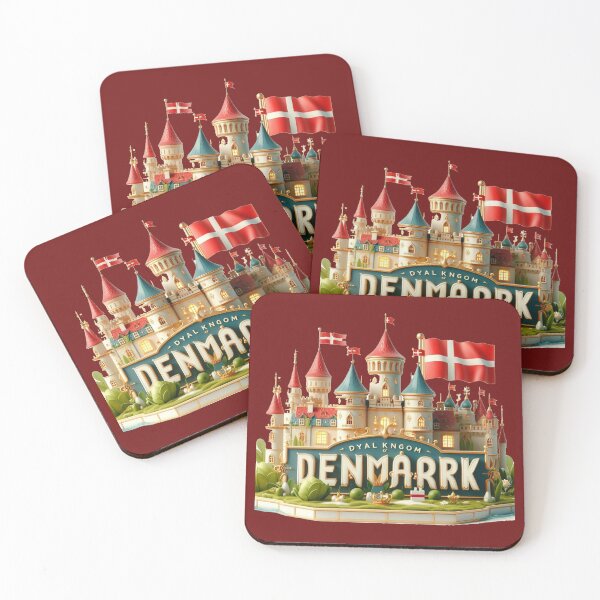Item preview, Royal Kingdom of Denmark – Fairytale Nordic Palace Style Label with Danish Flag , designed and sold by PaintMeWorld.
