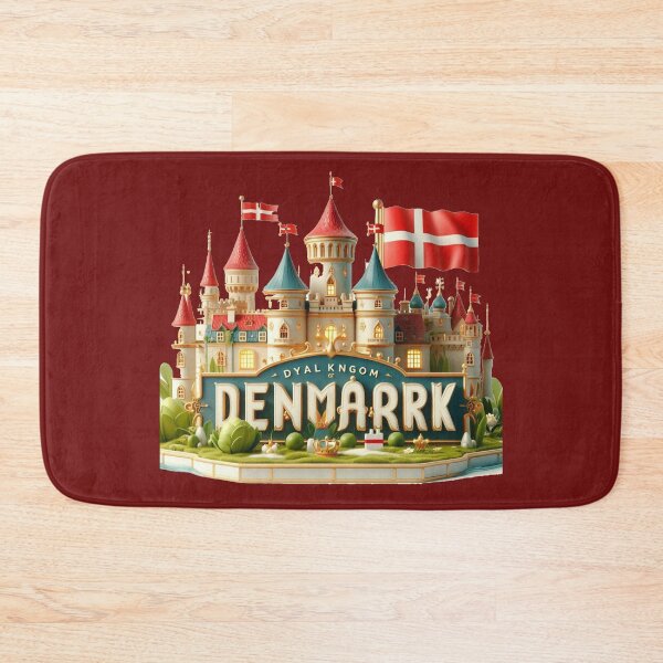 Item preview, Royal Kingdom of Denmark – Fairytale Nordic Palace Style Label with Danish Flag , designed and sold by PaintMeWorld.