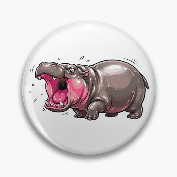 Item preview, I Choose Violence Cute Pygmy Hippo Screaming designed and sold by Petzzz.