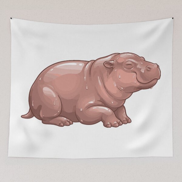 Item preview, Unbothered Moisturized Happy Pygmy Hippo designed and sold by Petzzz.