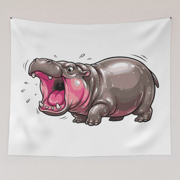 Item preview, I Choose Violence Cute Pygmy Hippo Screaming designed and sold by Petzzz.