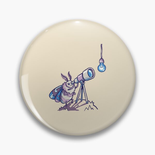 Item preview, Stargazing Moth Looking At Lightbulb Telescope, Funny Lamp Meme Cartoon designed and sold by Magnificent Lizard.