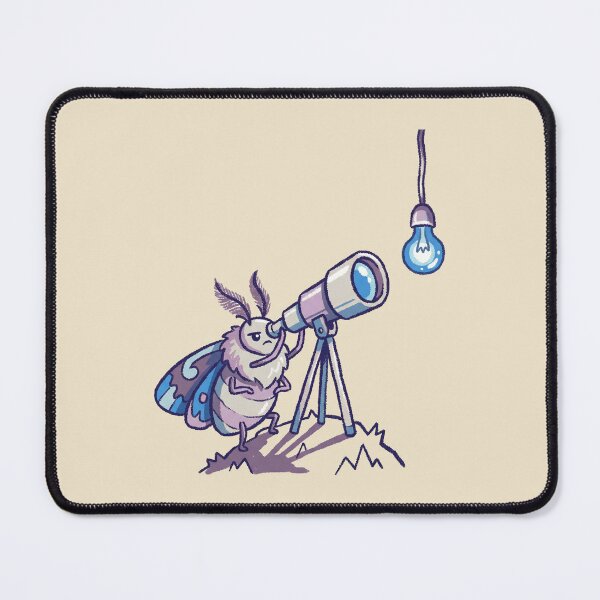 Item preview, Stargazing Moth Looking At Lightbulb Telescope, Funny Lamp Meme Cartoon designed and sold by Magnificent Lizard.