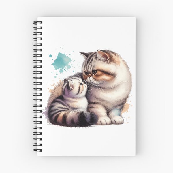 Item preview, Cute Watercolor Exotic Shorthair-Style Mom and Kitten designed and sold by BigBlueArt.