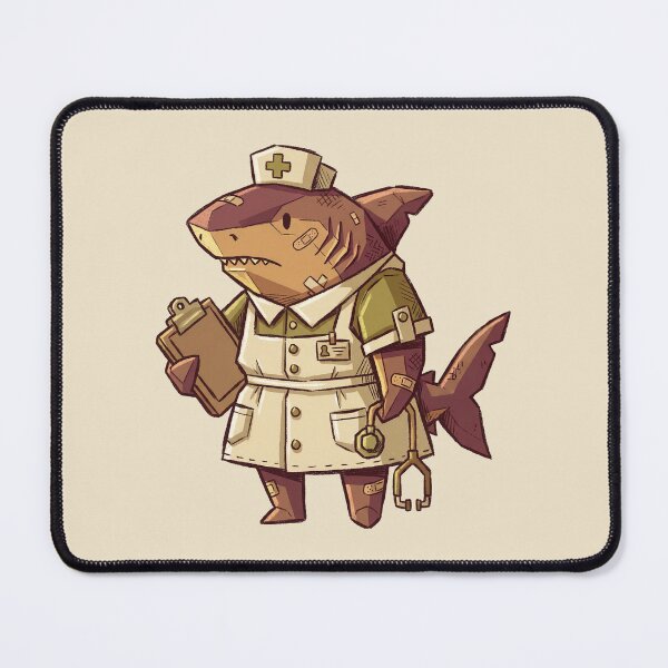 Item preview, Shark Nurse Funny Medical Pun with Stethoscope and Clipboard designed and sold by Magnificent Lizard.
